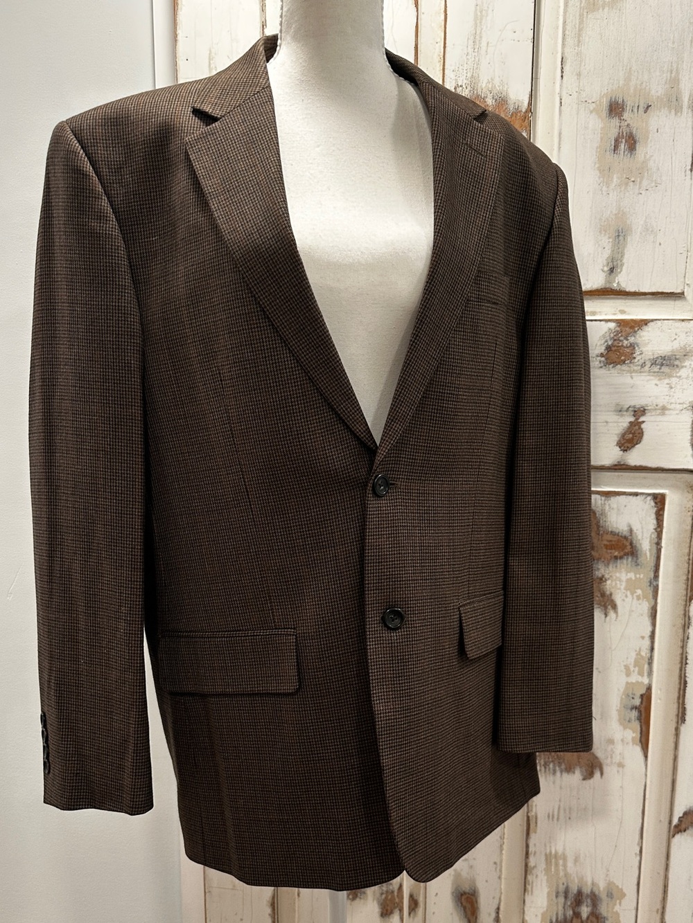 Pronto Uomo Brown Micro-Check Two-Button Sport Coat